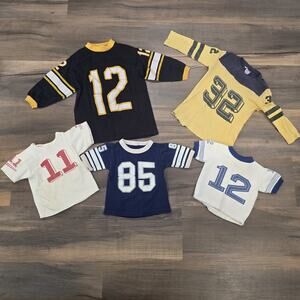 70s Vintage Boys Striped Football 3/4 Sleeve Cotton Shirts Mix Lot 2 4 6 8 10 12